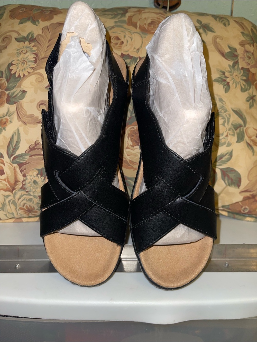 Clarks Women's Merliah Echo Black Heeled Sandal Size 7.5